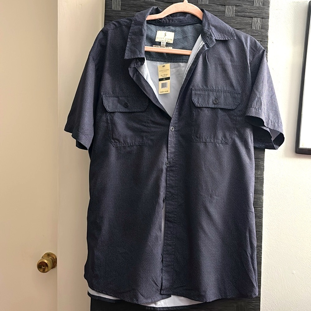 NWT Scott James England Short Sleeve Button Down